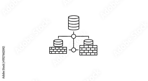 Database Security and Network Protection Concept.