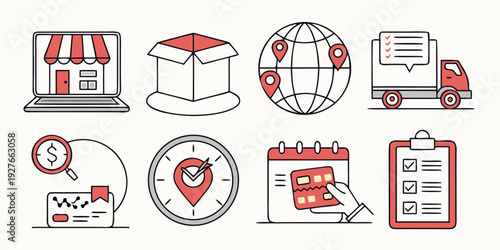 Icons representing various aspects of healthcare and medical services. Vector