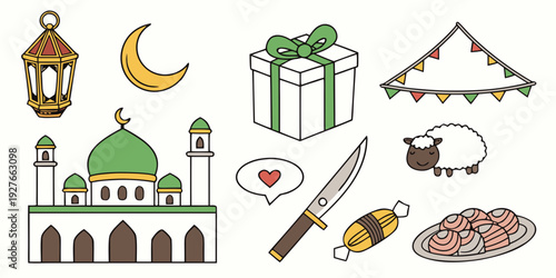 Diverse cultural and religious symbols depicted in a colorful and engaging manner Vector