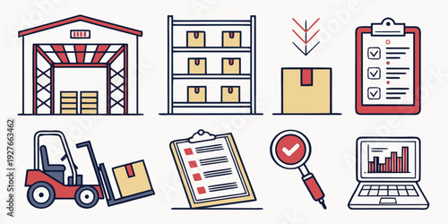 A diverse collection of icons representing various aspects of business and productivity Vector