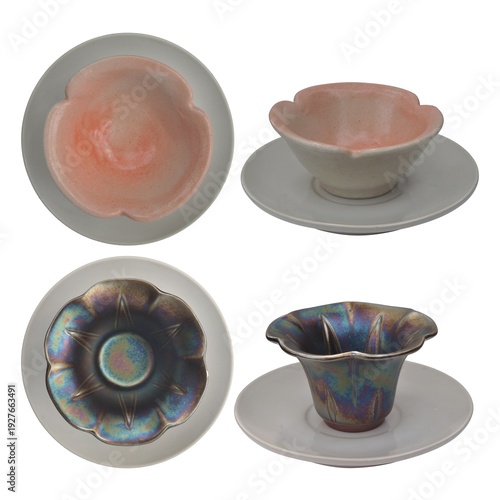 ceramic tea cup isolated on white