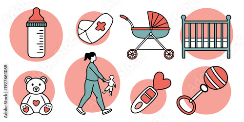 A collection of diverse and colorful icons representing various activities and objects Vector