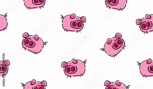 Cute pig pattern background vector design