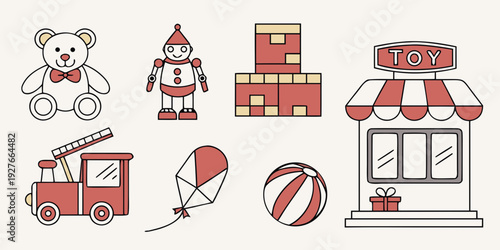 A diverse collection of buildings and structures from different categories Vector