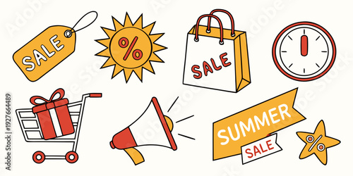 A vibrant collection of diverse icons representing various activities and events. Vector