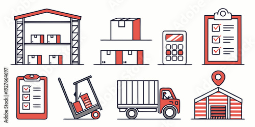 A collection of icons representing various services and facilities. Vector