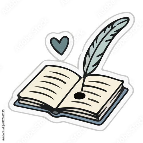 Quill Writing in Open Book