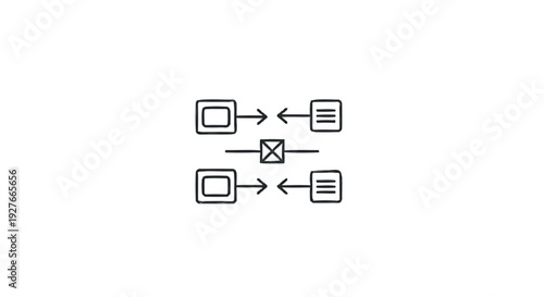 Diagram of data flow between two systems.