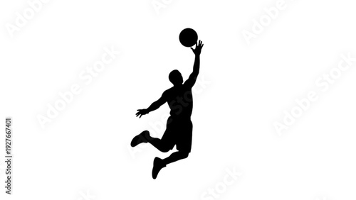 Dynamic Basketball Player Silhouette Vector Icon Sheet Illustration