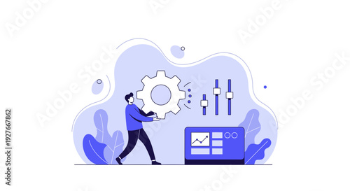 Man carries gear for system setup configuration and data management analysis