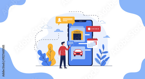 Mobile Car Service App Interface Vehicle Maintenance Booking Platform