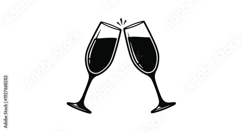 Elegant Clinking Champagne Flutes Toasting to Joyful Celebration and Milestones