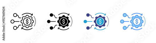 Transformation icon set multiple style collection