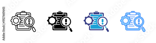 Contingency icon set multiple style collection