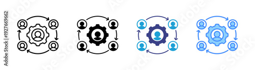 Administration icon set multiple style collection