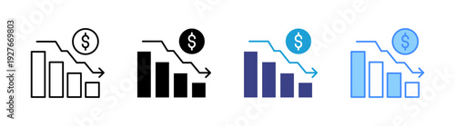 Loss icon set multiple style collection