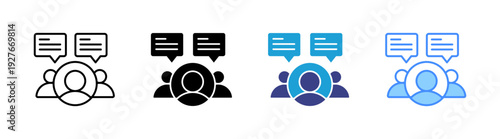 Communication icon set multiple style collection