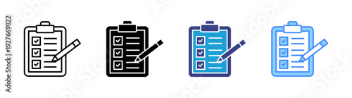 Checklist icon set multiple style collection