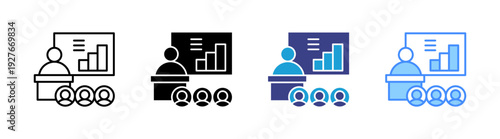 Presentation icon set multiple style collection