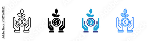 Investment icon set multiple style collection