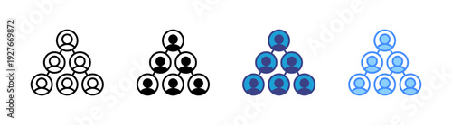 Hierarchy icon set multiple style collection