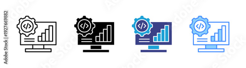 Software icon set multiple style collection