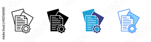 Documentatio icon set multiple style collection