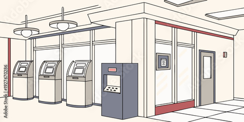 Modern office space with glass walls and open floor plan for collaboration Vector