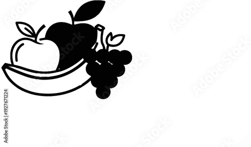 Stylized still life of fruits in a bowl