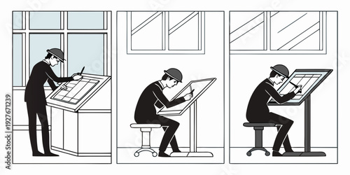 A man using a smartphone in various situations to communicate with others Vector