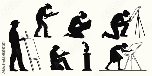 Illustration of various people working on different tasks and activities Vector