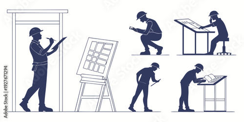 Illustration of various people engaged in different creative activities Vector