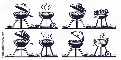 A collection of various kitchen utensils and tools displayed in a grid layout Vector