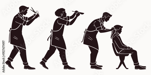 A sequence of a person performing a bowing gesture in a formal setting. Vector