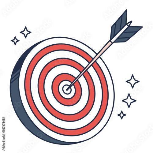 A target with an arrow hitting the bullseye