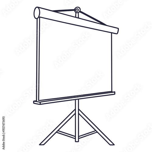 A simple drawing of a projector screen on a stand