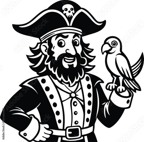 cartoon-pirate-with-a-parrot--colorful-vector-eps .eps