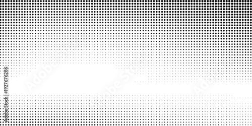 Grunge halftone gradient background. Faded grit noise texture. White and black sand wallpaper. Retro pixelated backdrop. Anime or manga style comic overlay. Vector graphic design textured template