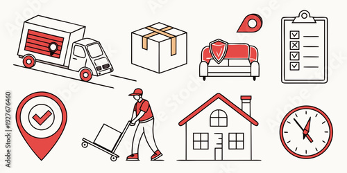 Illustrations of various services and activities related to healthcare and medical assistance. Vector