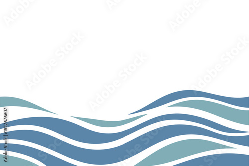 Abstract blue ocean waves background: elegant flowing water line art for coastal and nautical design