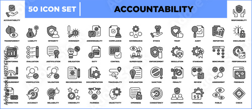 Accountability Icon Sheet Black Grey