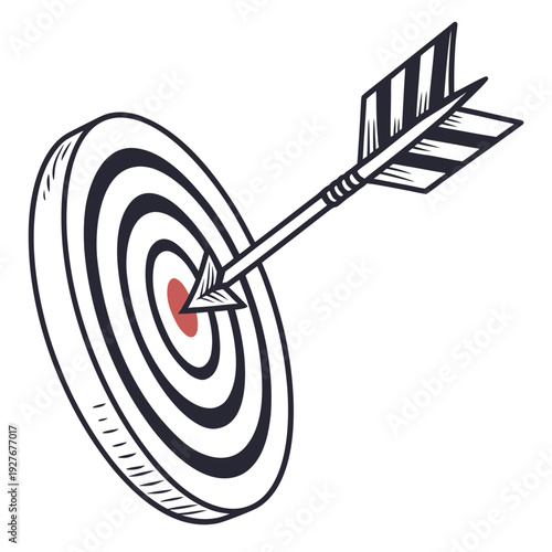 A target with an arrow hitting the bullseye