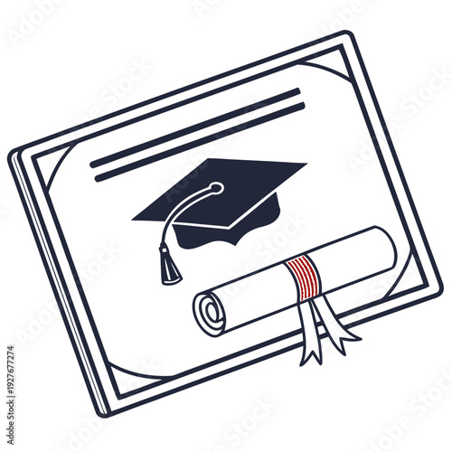 An icon of a graduation certificate and diploma