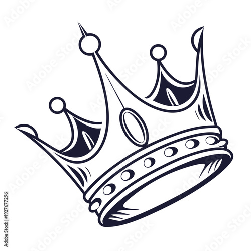 A crown with three points and a row of gems