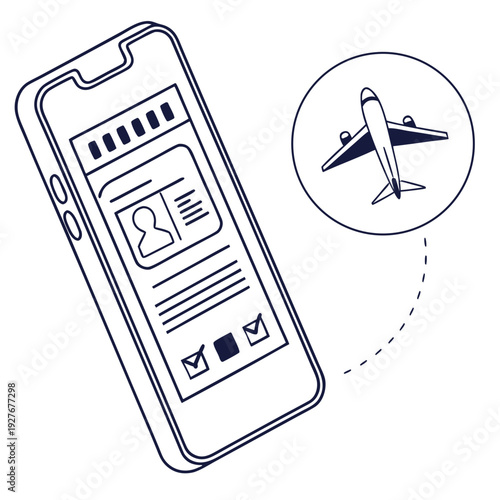 A smartphone with an airplane boarding pass on the screen