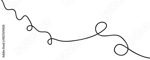 Squiggle Curly Line. Decorative Design Element. vector file illustration.