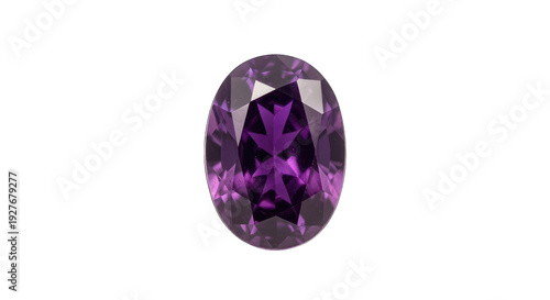 Easter day purple amethyst gemstone isolated on transparent background