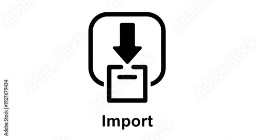 Icon depicting the process of importing files or data into a system