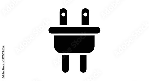 A black two-prong electrical plug icon against a white background