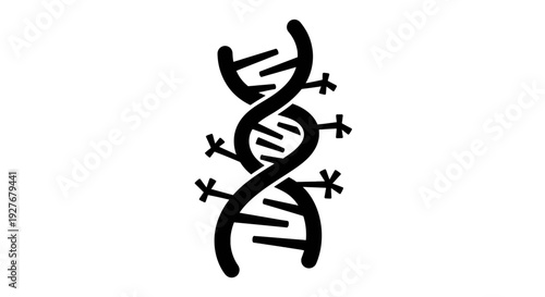 Scissors cutting through a strand of dna with radiation symbols